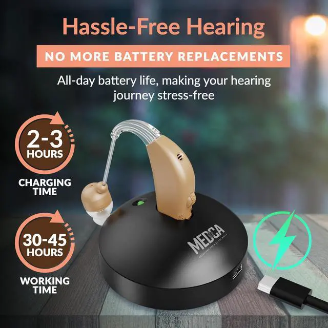 Alt view image 3 of 7 - MEDca Rechargeable Ear Sound Amplifier Hearing Aid Device with Rapid Charger