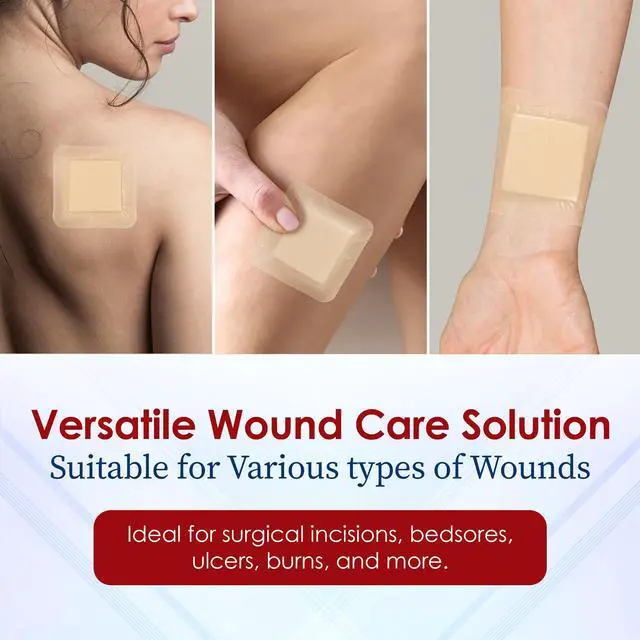 Alt view image 4 of 7 - MEDca Silicone Foam Dressing w/ Adhesive Border 3"x3" (Pack of 10) Waterproof Silicone Bandages for Wounds, Highly-Absorbent Wound Dressing Bandage Care for Bed Sore Bandages, Pressure Sores, Ulcers