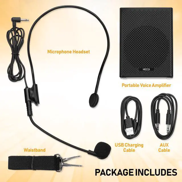 Alt view image 3 of 7 - Portable Mini Voice Amplifier, Built-in Rechargeable Wired Portable Microphone and Speaker with Waist-Band, Bluetooth Megaphone PA System Supports MP3, Aux for Teachers, Trainers, Presenters