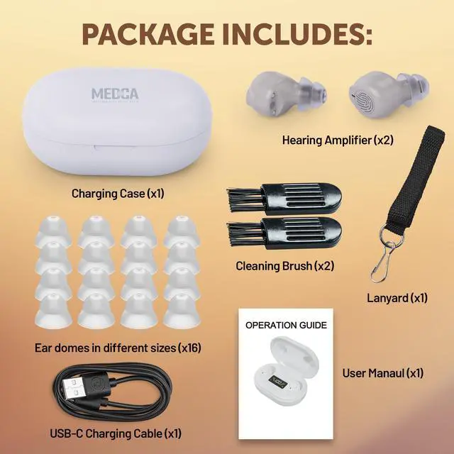 Alt view image 6 of 7 - Digital Hearing Aids Rechargeable - ITE Hearing Amplifier Set and Sound Assist for Adults and Seniors, OTC, Intelligent Feedback & Noise Reduction, Personal Amplifiers w/ Portable LED Charging Case