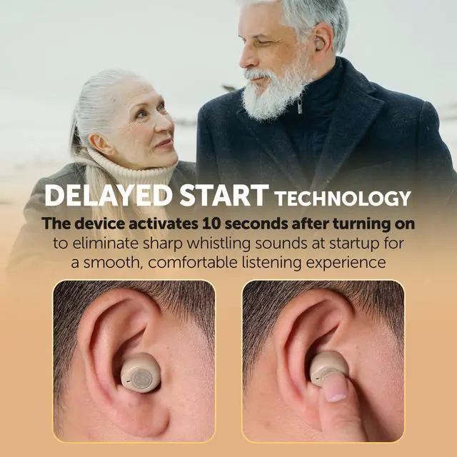 Alt view image 3 of 7 - Digital Hearing Aids Rechargeable - ITE Hearing Amplifier Set and Sound Assist for Adults and Seniors, OTC, Intelligent Feedback & Noise Reduction, Personal Amplifiers w/ Portable LED Charging Case