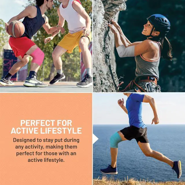 Alt view image 7 of 7 - 12 Pack, Self Adherent Cohesive Tape - 2â x 5 Yards, Self Adhesive Bandage Rolls and Vet Wrap, Sports Athletic Wraps for Elbow Ankle, Wrist, Knee Sprains and Swelling (Assorted Neon Colors)