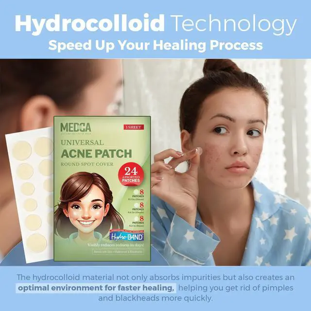 Alt view image 7 of 7 - Acne Pimple Patch Absorbing Cover 24 Count 3 Sizes