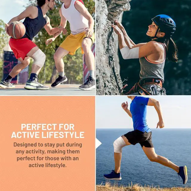 Alt view image 7 of 7 - Self Adherent Cohesive Tape - (Pack of 12) 2 x 5 Yards, Self Adhesive Bandage Rolls & Sports Athletic Wrap for Ankle, Wrist, Knee Sprains and Swelling, Vet Wraps in White Color