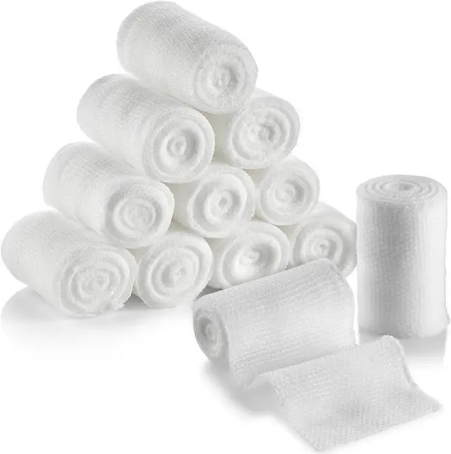 Main image of Gauze Bandage Rolls - Pack of 12, 2 x 4.1 Yards Per Roll of Medical Grade Gauze Bandage and Stretch Bandage Wrapping for Dressing All Types of Wounds and First Aid Kit by MEDca