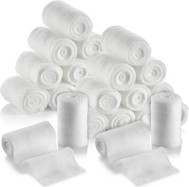 Main image of Gauze Bandage Rolls - Pack of 24, 2 x 4.1 Yards Per Roll of Medical Grade Gauze Bandage and Stretch Bandage Wrapping for Dressing All Types of Wounds and First Aid Kit by MEDca