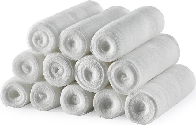 Main image of Gauze Bandage Rolls - Pack or 12, 3" x 4.1 Yards Per Roll of Medical Grade Gauze Bandage and Stretch Bandage Wrapping for Dressing All Types of Wounds and First Aid Kit by MEDca