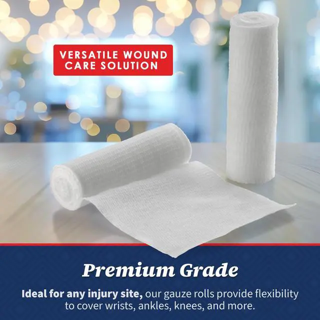 Alt view image 4 of 7 - Gauze Bandage Rolls - Pack or 48, 3" x 4.1 Yards Per Roll of Medical Grade Gauze Bandage and Stretch Bandage Wrapping for Dressing All Types of Wounds and First Aid Kit by MEDca