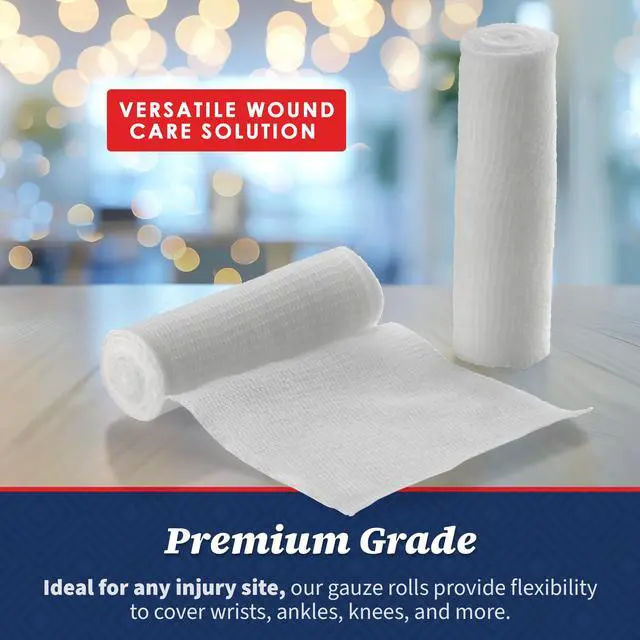 Alt view image 4 of 7 - Gauze Bandage Rolls - Pack or 36, 3â x 4.1 Yards Per Roll of Medical Grade Gauze Bandage and Stretch Bandage Wrapping for Dressing All Types of Wounds and First Aid Kit by MEDca