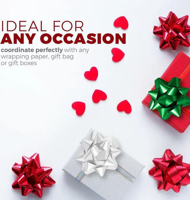 Alt view image 5 of 7 - 2" Medium Size Gift Bows (Pack of 30) Assorted Colored Pre-Made Present Bows - Ready to Use Peel and Stick Solid Color Present Bows for Many Gift Giving Occasions Holidays Birthdays Christmas