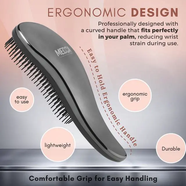 Alt view image 2 of 7 - Detangling Brushes - Detangler Brush Set - Pain-Free Hair Brush Straightener That Removes Tangles and Knots Straightening Hair Shiny and Smooth (Rose Gold and Silver)