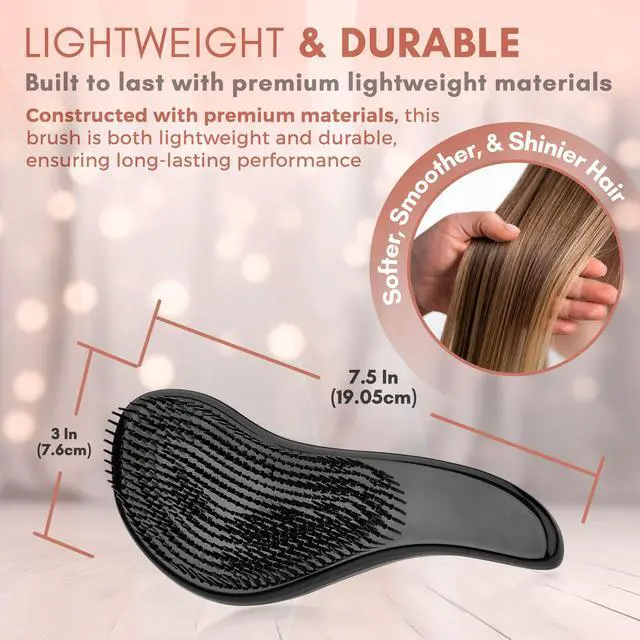 Alt view image 6 of 7 - Detangling Brushes - Detangler Brush Set - Pain-Free Hair Brush Straightener That Removes Tangles and Knots Straightening Hair Shiny and Smooth (Rose Gold and Silver)