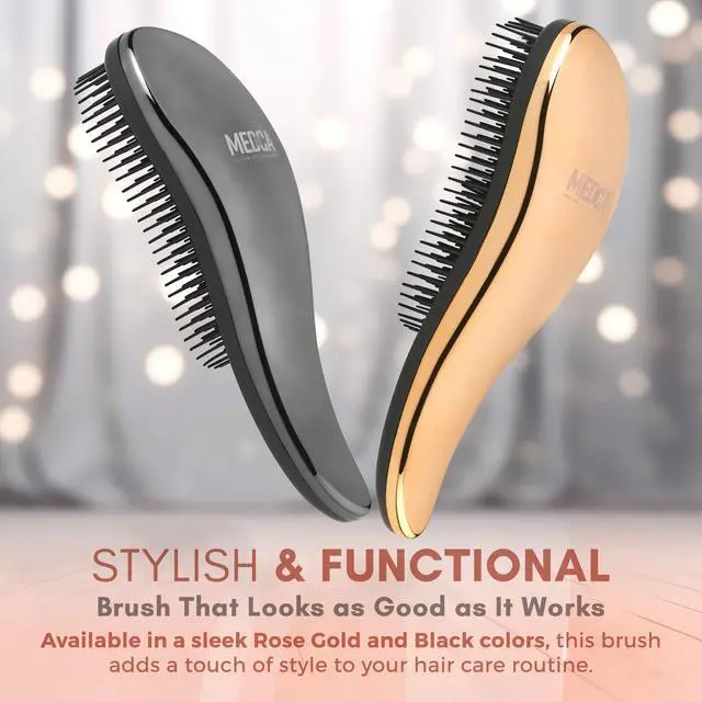 Alt view image 7 of 7 - Detangling Brushes - Detangler Brush Set - Pain-Free Hair Brush Straightener That Removes Tangles and Knots Straightening Hair Shiny and Smooth (Rose Gold and Silver)