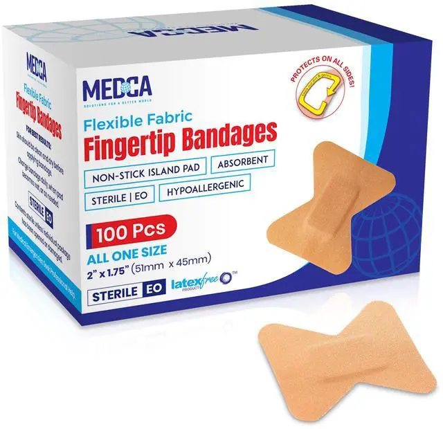 Alt view image 4 of 10 - Flexible Fabric Bandages - Flex Fabric Adhesive Bandages Finger-Tip Bandages for Finger Care and to Protect Wounds from Infection - (100 Count Box)