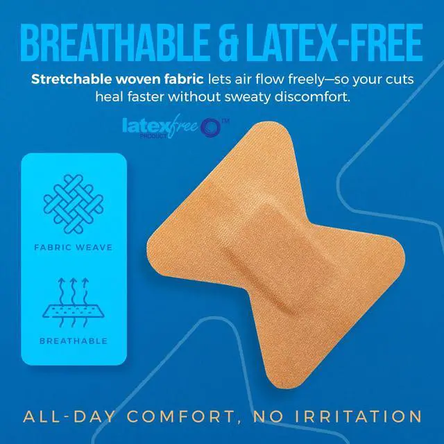 Alt view image 5 of 10 - Flexible Fabric Bandages - Flex Fabric Adhesive Bandages Finger-Tip Bandages for Finger Care and to Protect Wounds from Infection - (100 Count Box)