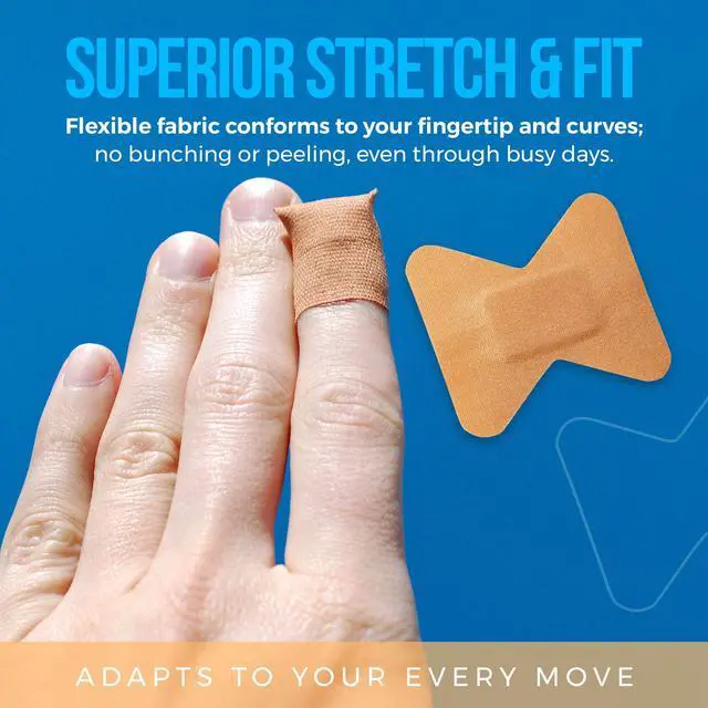 Alt view image 6 of 10 - Flexible Fabric Bandages - Flex Fabric Adhesive Bandages Finger-Tip Bandages for Finger Care and to Protect Wounds from Infection - (100 Count Box)