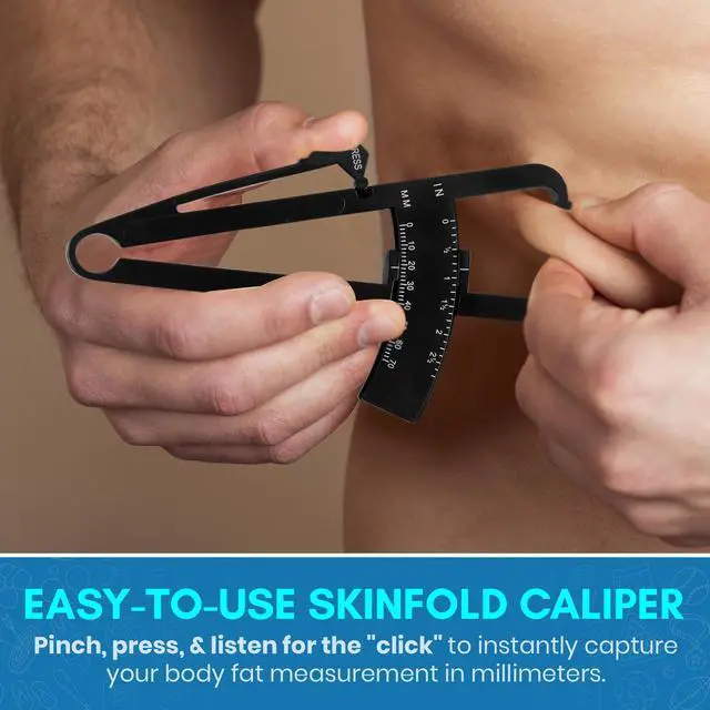 Alt view image 5 of 7 - Skinfold Body Fat Caliper - Skin Fold Body Fat Analyzer and Handheld BMI Measurement Tool Skinfold Caliper Device Measures Body Fat for Men and Women by MEDca - (Pack of 2, Black)