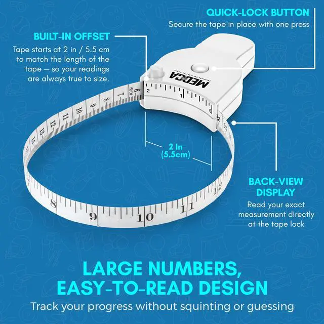 Alt view image 3 of 7 - Body Tape Measure - (2 Pack) Measuring Tapes for Body and Fat Weight Monitors, (Inches & cm) Retractable Tape Measure Ruler for Accurate Body Fat Calculator Helps Calculate Fitness Body Measurements