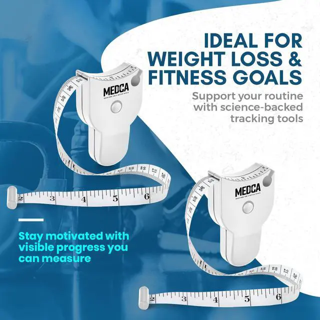 Alt view image 4 of 7 - Body Tape Measure - (2 Pack) Measuring Tapes for Body and Fat Weight Monitors, (Inches & cm) Retractable Tape Measure Ruler for Accurate Body Fat Calculator Helps Calculate Fitness Body Measurements