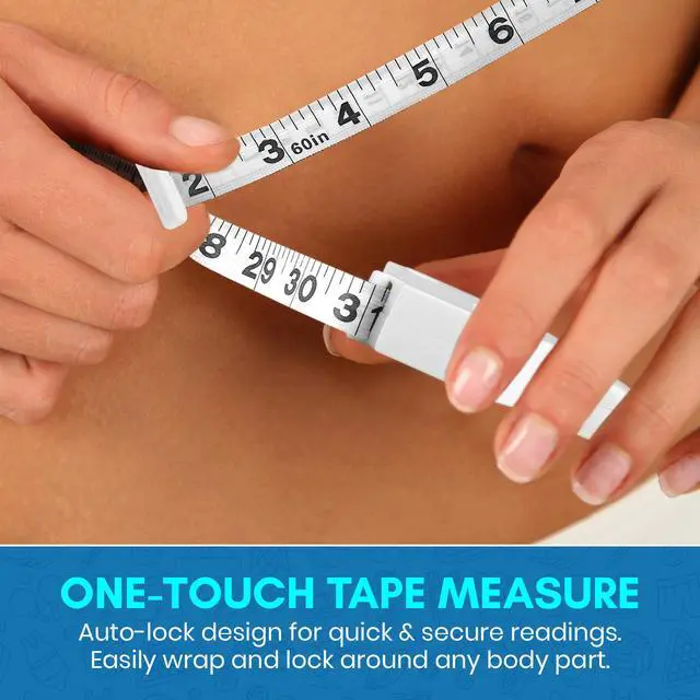 Alt view image 5 of 7 - Body Tape Measure - (2 Pack) Measuring Tapes for Body and Fat Weight Monitors, (Inches & cm) Retractable Tape Measure Ruler for Accurate Body Fat Calculator Helps Calculate Fitness Body Measurements