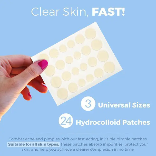 Alt view image 2 of 7 - Acne Pimple Patch Absorbing Cover 24 Count 3 Sizes