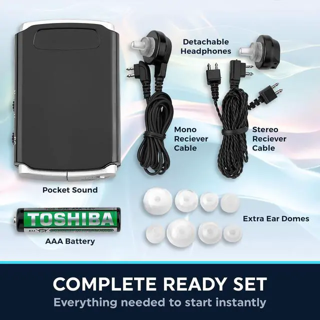 Alt view image 3 of 7 - MEDca Personal Pocket Hearing Sound Amplifier with Headphone and Microphone Set