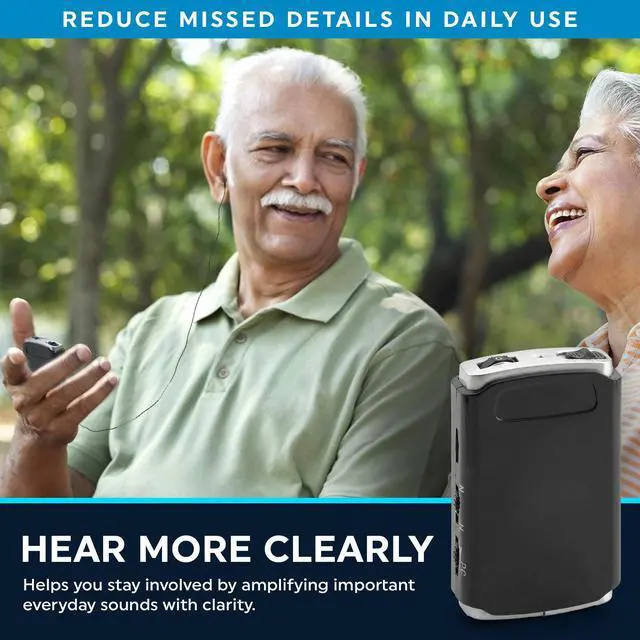 Alt view image 7 of 7 - MEDca Personal Pocket Hearing Sound Amplifier with Headphone and Microphone Set