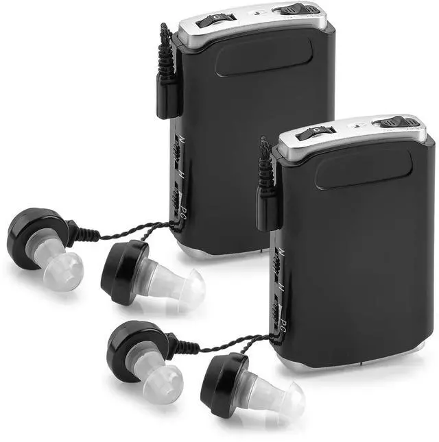 Main image of Rechargeable Personal Sound Amplifier - Pack of 2, Lightweight Compact Pocket Sounds Voice Enhancer Audio Hearing Device w/Background Noise Reduction Digital Hearing for Adults and Seniors