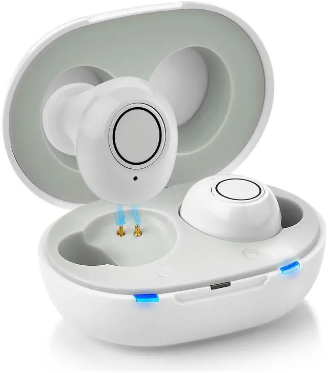 Main image of Digital Hearing Amplifier - Next Generation in The Ear Personal Sound Device w/Noise Reduction - Rechargeable ITE 2 Piece Set, Portable Charging Case Sound Assist for Adults and Seniors, White