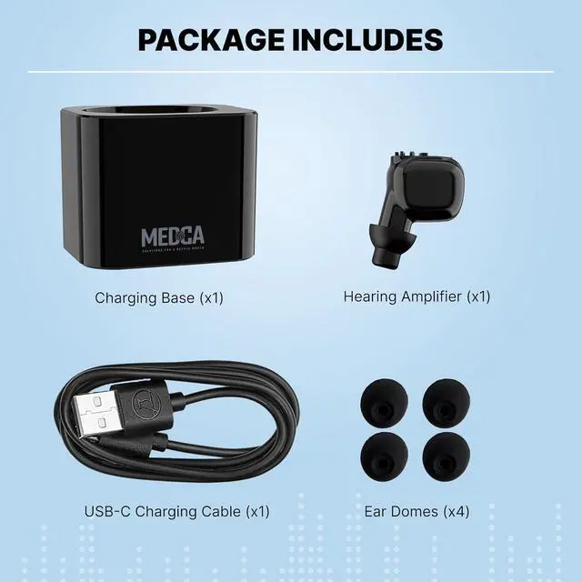 Alt view image 6 of 7 - Digital Hearing Aid Rechargeable - HD Sound Hearing Amplifier for Adults and Seniors w/Charging Base, Intelligent Noise Reduction - Single Hear Assist Unit for Either Right or Left Ear, Black