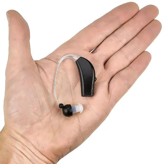 Alt view image 4 of 7 - Digital Hearing Amplifier Set - Personal Sound Amplification Device, Rechargeable All-Day Battery Life Lightweight Behind The Ear BTE Sound and Voice Hearing Amplifiers, MZB-17 - Black
