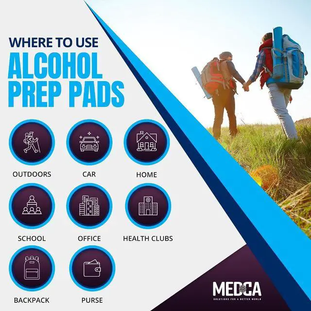 Alt view image 6 of 6 - Alcohol Prep Pads, Sterile, Medium, 2-Ply Cotton Gauze - Individually Wrapped (100 Count)