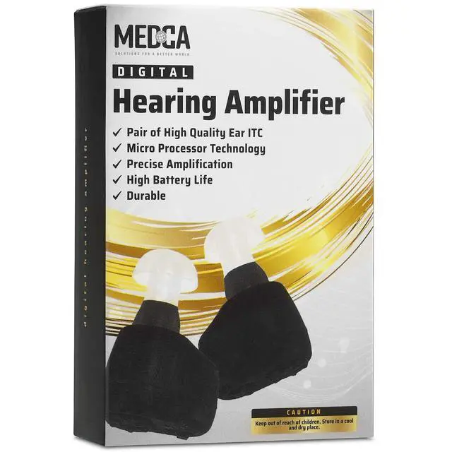 Alt view image 2 of 7 - Digital Hearing Amplifier - In-The-Canal (ITC) Pair of In Ear Sound Amplification Devices, Audiologist and Doctor Designed Personal Sound Amplifier for Adults and Sound Enhancer Set, (Black)