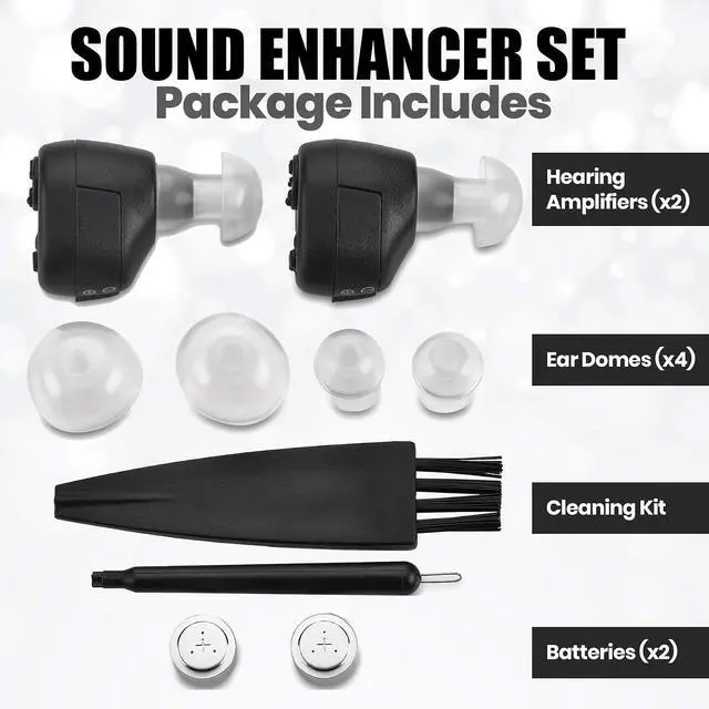Alt view image 7 of 7 - Digital Hearing Amplifier - In-The-Canal (ITC) Pair of In Ear Sound Amplification Devices, Audiologist and Doctor Designed Personal Sound Amplifier for Adults and Sound Enhancer Set, (Black)