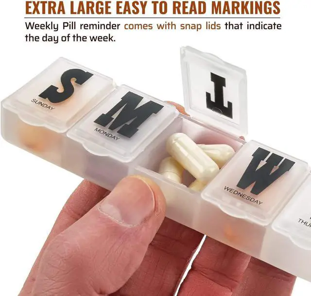 Alt view image 6 of 7 - MEDca 7-day Pill Organizer Weekly Pill Planner PACK OF 2