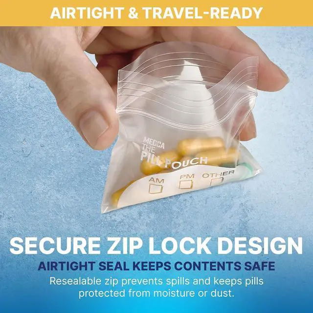 Alt view image 3 of 7 - Pill Bag Pouch, Reusable Plastic Pill Organizer Bags, Size 3 X 2 3 Mil (Pack of 100)