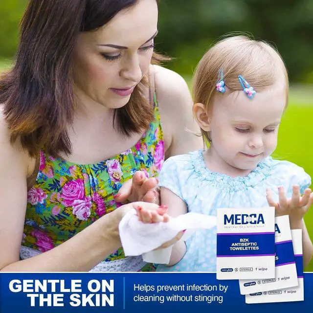 Alt view image 2 of 7 - Antiseptic Wipes - (Pack of 300) Antibacterial Hand Sanitizer Wipes and Benzalkonium Chloride Swabs Individual BZK Single-Use Packets Clinically Proven, Kills Bacteria and Germs by MEDca