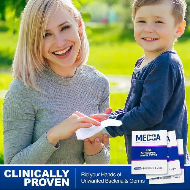 Alt view image 5 of 7 - Antiseptic Wipes - (Pack of 300) Antibacterial Hand Sanitizer Wipes and Benzalkonium Chloride Swabs Individual BZK Single-Use Packets Clinically Proven, Kills Bacteria and Germs by MEDca