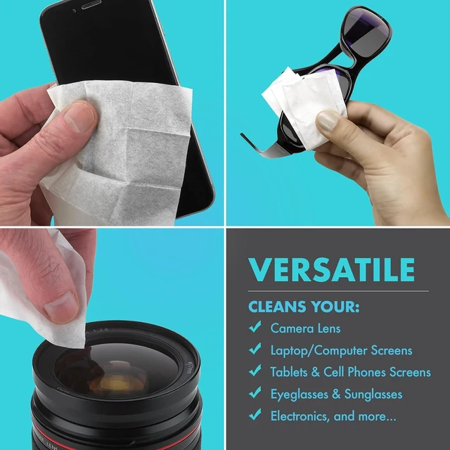 Alt view image 3 of 7 - MEDca Premoistened Lens Cleaning Wipes, 200 Pack, Individually Wrapped Streak-Free Cleaner for Glasses, Cameras and Screens