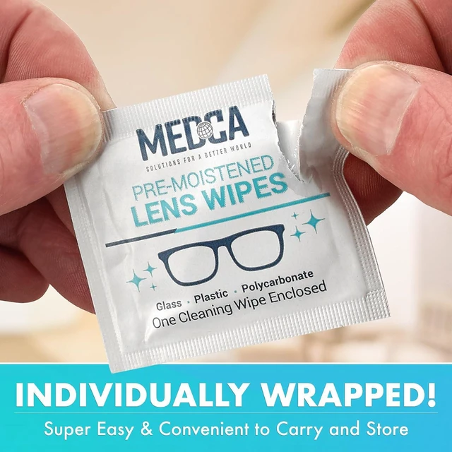 Alt view image 4 of 7 - MEDca Premoistened Lens Cleaning Wipes, 200 Pack, Individually Wrapped Streak-Free Cleaner for Glasses, Cameras and Screens