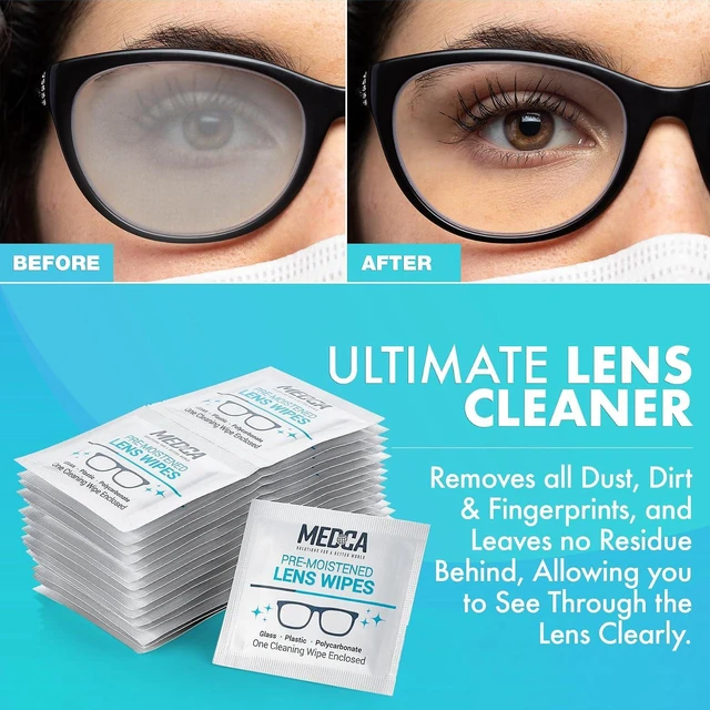 Alt view image 6 of 7 - MEDca Premoistened Lens Cleaning Wipes, 200 Pack, Individually Wrapped Streak-Free Cleaner for Glasses, Cameras and Screens