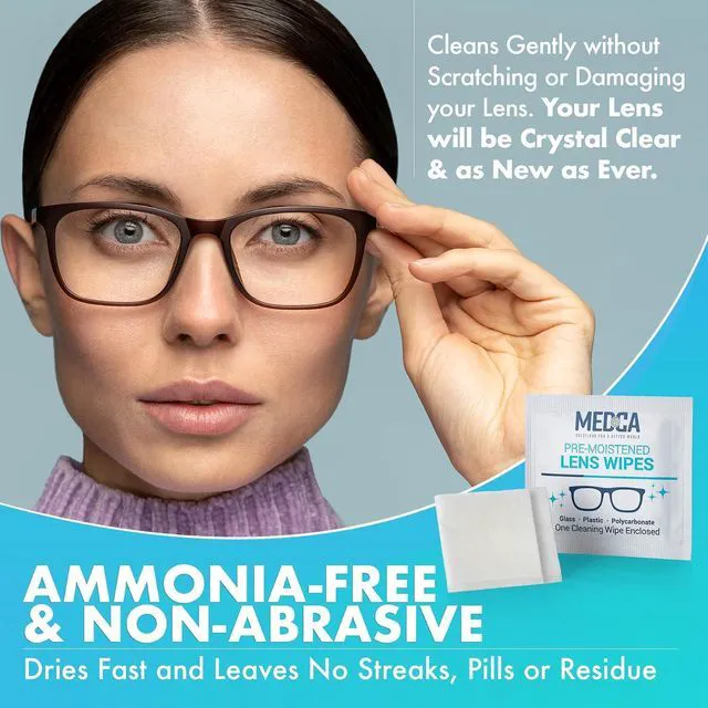 Alt view image 5 of 7 - MEDca Premoistened Lens Cleaning Wipes, 200 Pack, Individually Wrapped Streak-Free Cleaner for Glasses, Cameras and Screens