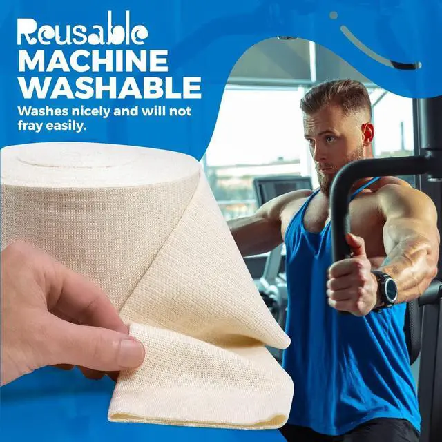 Alt view image 2 of 7 - Elastic Tubular Support Bandage Size F, 10M Box - Natural Color (4 x 33 Feet) For Large Knee Support Bandage -Medium to Large Thigh, Cotton Spandex