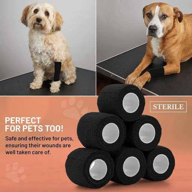 Alt view image 3 of 7 - Self-Adherent Cohesive Bandage - Medical Wrap - 6 Rolls 2 Wide x 5 Yards Sports Tape for Medical Use, Sports, First Aid and HelpsHelp Protect Skin