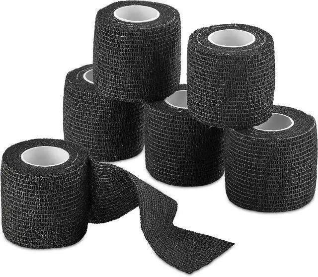 Main image of Self-Adherent Cohesive Bandage - Medical Wrap - 6 Rolls 2 Wide x 5 Yards Sports Tape for Medical Use, Sports, First Aid and HelpsHelp Protect Skin