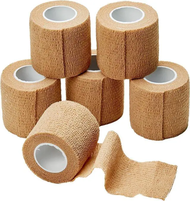 Main image of Medca Non Woven Cohesive Wrap Self Adherent Bandages, 2-Inch x 5 Yards, (Pack of 6)