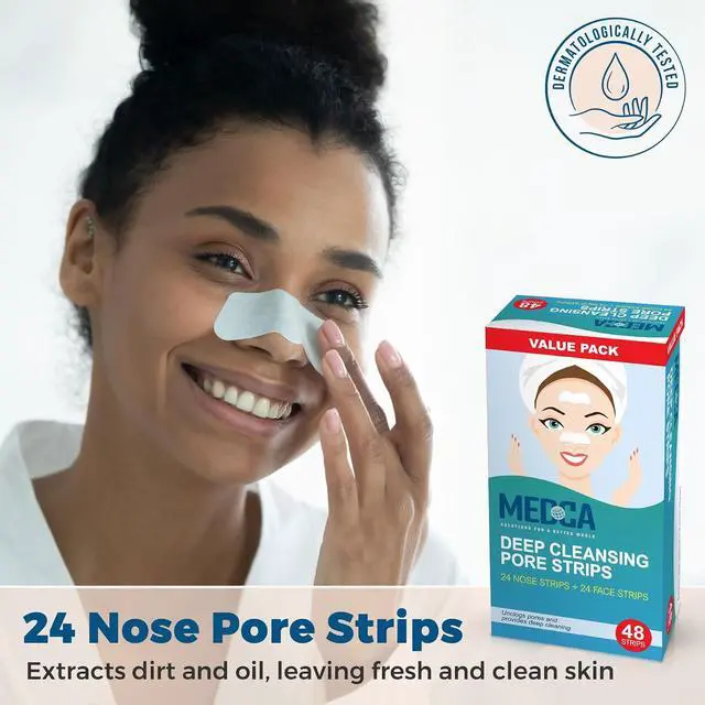 Alt view image 2 of 7 - MEDca Deep Cleansing Pore Strips Combo Pack, 48 Count Strips