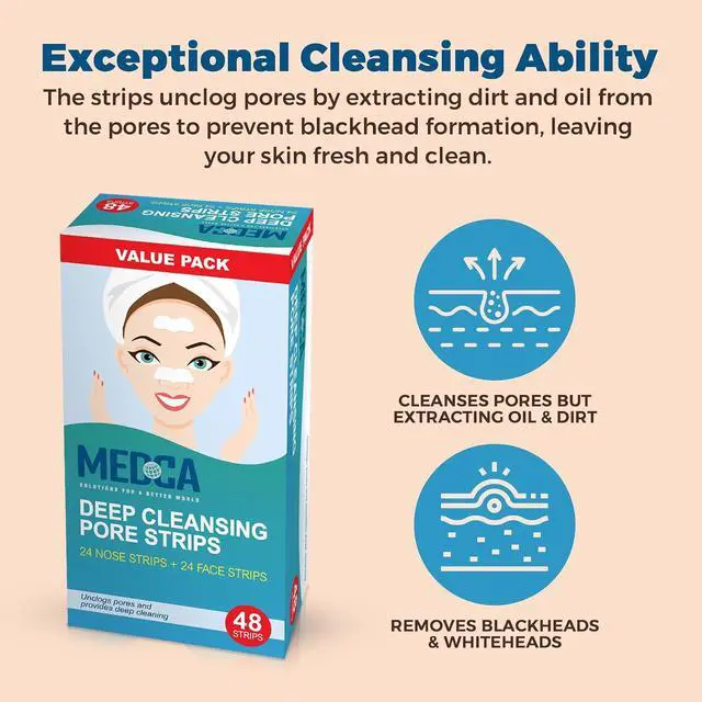 Alt view image 7 of 7 - MEDca Deep Cleansing Pore Strips Combo Pack, 48 Count Strips