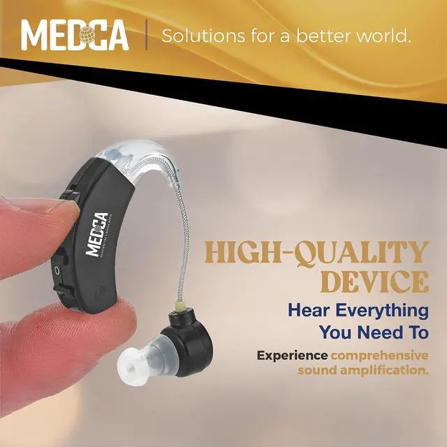 Alt view image 7 of 7 - Behind the Ear Sound Amplifier - BTE Hearing Ear Amplification Device and Digital Sound Enhancer PSAD for the Hard of Hearing, Noise Reducing Feature, Black, By MEDca