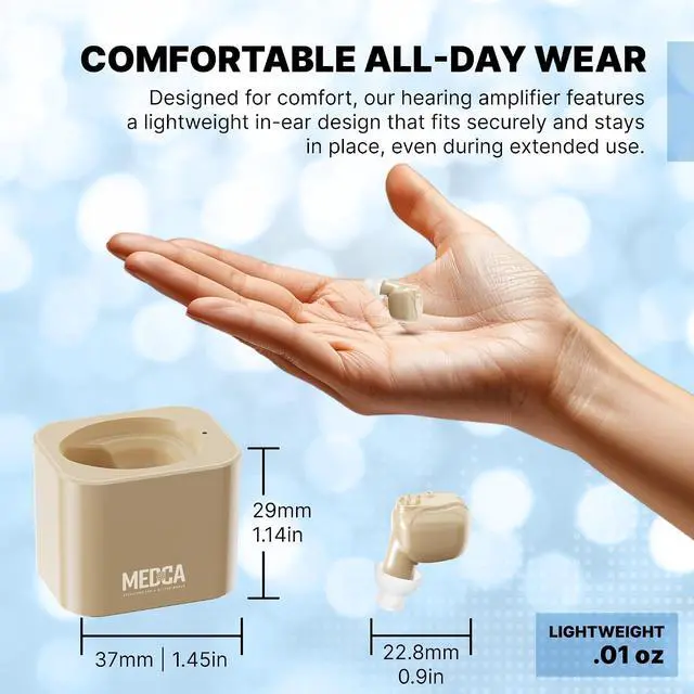 Alt view image 5 of 7 - MEDca ITE Mini Ear Amplifier Rechargeable Microtron Set - So Small It's Barely Visible - (1 Pair)